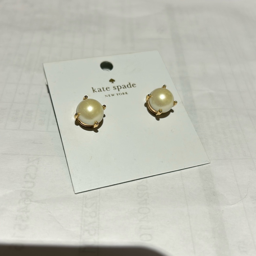 Kate Spade Peral Golden Tan Earrings New